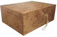 Oak Burl High Gloss Wood Jewellery Box L35cm