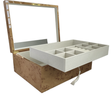 Oak Burl High Gloss Wood Jewellery Box L35cm