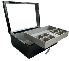 Black High Gloss Wood Jewellery Box L35cm