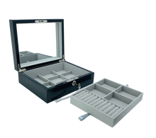 Black High Gloss Wood Jewellery Box L24cm