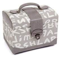 Medium Letter Print Faux Leather Travel Jewellery Box L18cm