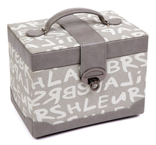 Large Letter Pattern Faux Leather Travel Jewellery Box L21cm