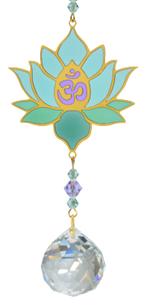 Lotus with Om Aurora Crystal Dreams