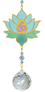 Lotus with Om Aurora Crystal Dreams