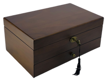 European Walnut Matte 1-Drawer Wooden Jewellery Box L28cm