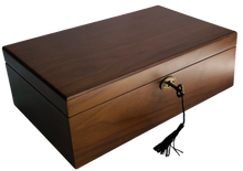 European Walnut Matte Finish Wood Jewellery Box L30cm
