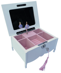 Harrowdene Ballerina White Music Box L20cm