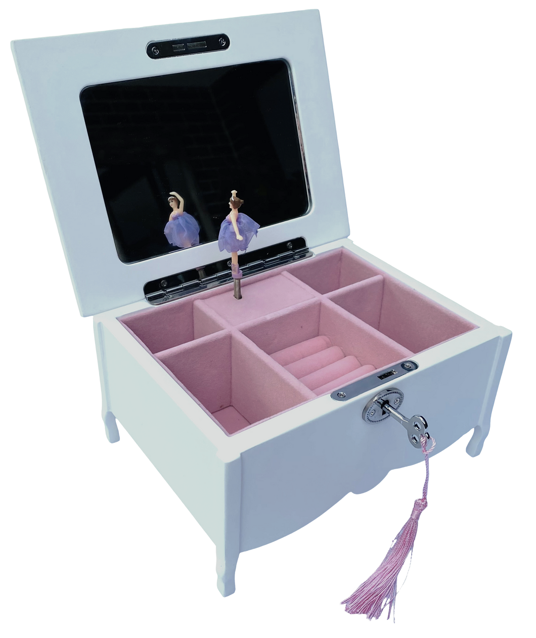 Harrowdene Ballerina White Music Box L20cm