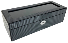 Carbon Fibre High Gloss 5-Watch Box, Length 28cm