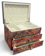 Rose Marble Glass 2-Drawer Jewellery Box L22cm