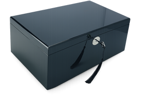 NEW Black High Gloss Wood Jewellery Box with Liftout Tray L30cm