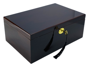 NEW European Walnut High Gloss Finish Wood Jewellery Box L30cm