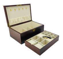 NEW European Walnut Matte Finish Wood Jewellery Box L30cm