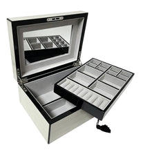 Harrowdene® Champagne Pearl Silk Finish Jewellery Box with Liftout Tray 25.5cm — Premium Edition