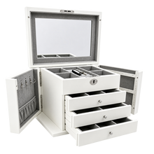 Harrowdene® Premium Edition Matte White Jewellery Box with Side Panels 28.5cm