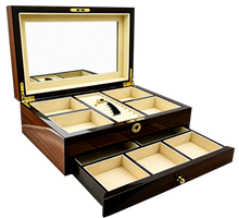 Harrowdene® Premium  Edition  European Walnut High Gloss Jewellery Box 1-Drawer 32cm