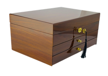 Harrowdene® Premium  Edition European Walnut High Gloss Jewellery Box 2-Drawer 35cm