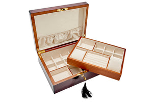 Harrowdene Rosewood Wood Piano Finish Jewellery Box with Liftout Tray