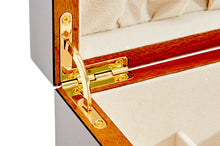 Harrowdene Rosewood Wood Piano Finish Jewellery Box with Liftout Tray - Close Up Hinge