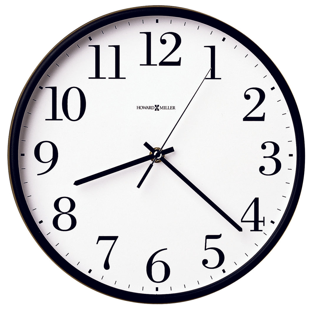 625-254_HowardMiller_Office Mate Black Injection Moulded Quartz Wall Clock