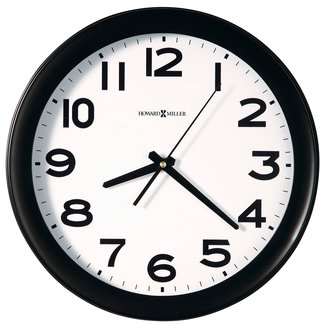 625-485_HowardMiller_Kenwick Black Injection Moulded Quartz Wall Clock