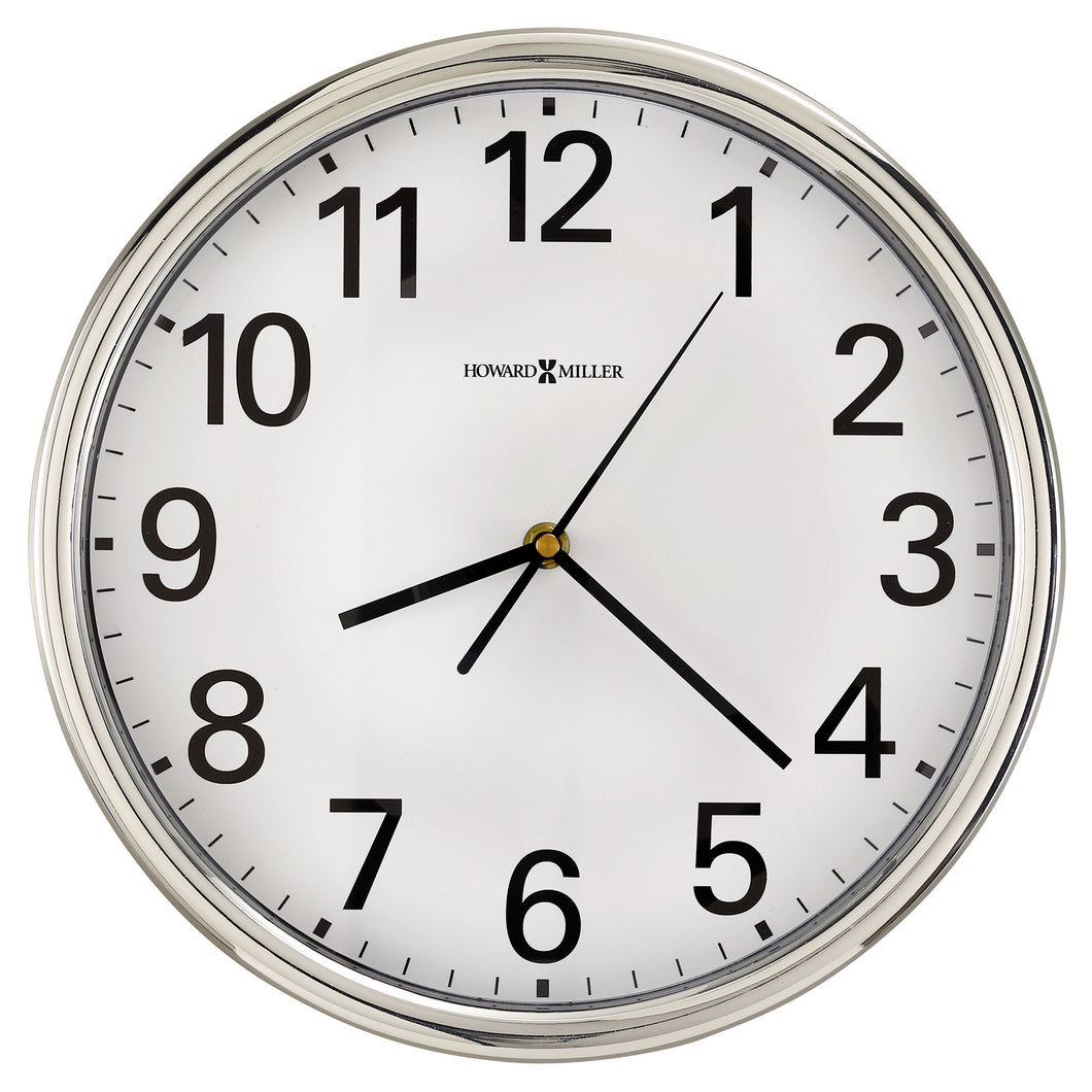 625-561_HowardMiller_Hamilton Silver Tone Case Quartz Wall Clock
