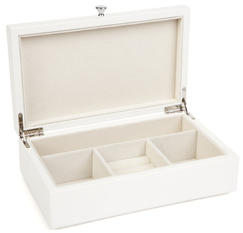 Harrowdene-Classic-Matt-Off-White-Wood-Jewellery-Box-Length-24cm-Open