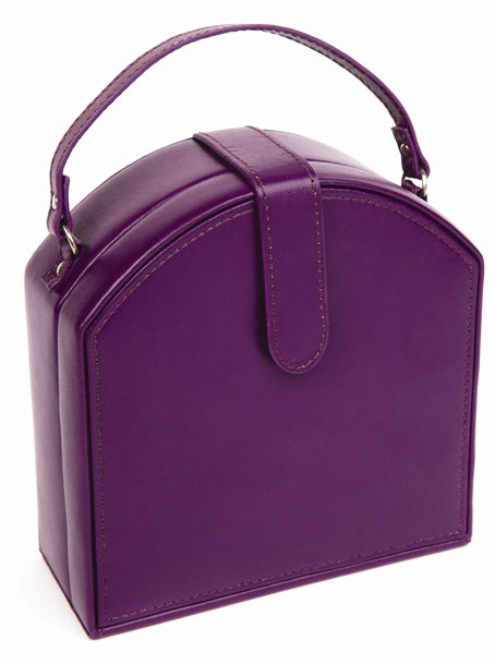 Harrowdene Violet Travel Faux Leather Jewellery Box, Length 15cm - Closed