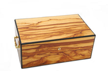 Harrowdene Very Large Timber Piano Finish Tiger Jewellery Box - Closed