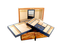 Harrowdene Very Large Timber Piano Finish Tiger Jewellery Box - With Two Trays